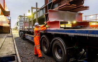 Driver securing his load during CPC initial Qualification